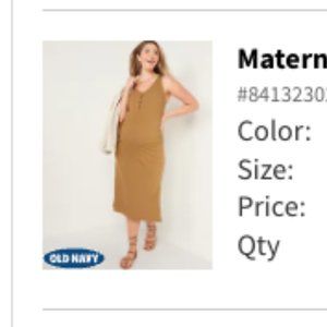 OLD NAVY Maternity Sleeveless Rib Knit Henley Midi Dress